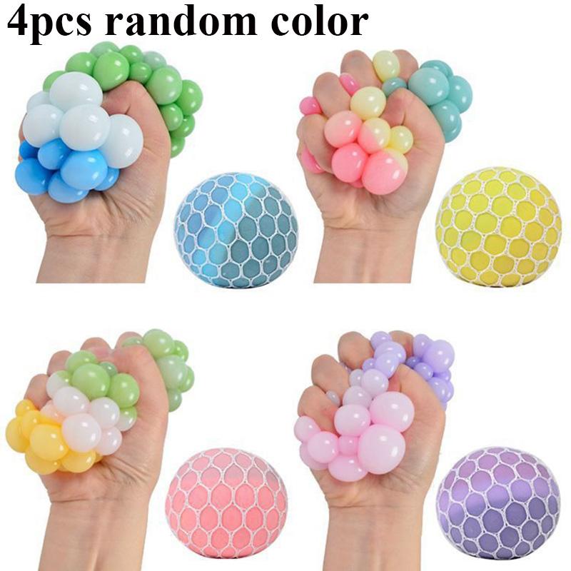 Creative Vivid Mesh Grape Stress Balls Squishy Toys Stress Relief Tactile Squeeze Fidget Toy For Office Classroom Prizes