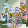 1PC Skate Ramp Kid Character 750ml Color Plastic Sports Water Bottle Leakproof Flip Straw Lid Suitable for Sports Office Home Use