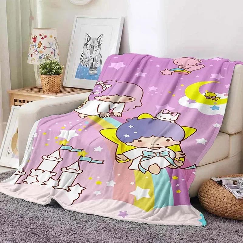 6 Größen Warme Weiche Sanrio Little Twin Stars Decke Flauschig Kinder und Erwachsene Sofa Plüsch Tagesdecke Überwurfdecke für Sofa Bett