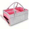Baby Diaper Bag Large Capacity Infant Nursery Basket Portable Mommy Bag for Changing Table & Car Baby Shower Gift for Boy & Girl