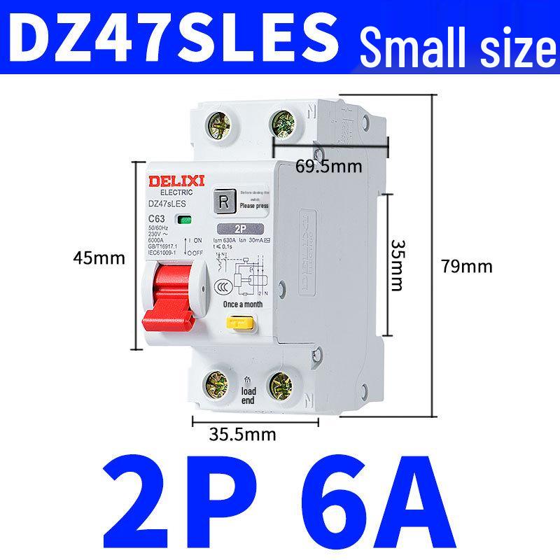 Delixi 220V Miniature Air Switch Circuit Breaker 2P with Leakage Protection, 1P+N, 3P, 4P.
