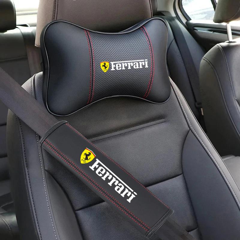 Car Headrest Restraint Neck Pillow Seat Belt Shoulder Pad For Ferrari 308 GT4 328 GTB GTS F355 360 Modena F430 458ltalia 488 F12 NBA1
