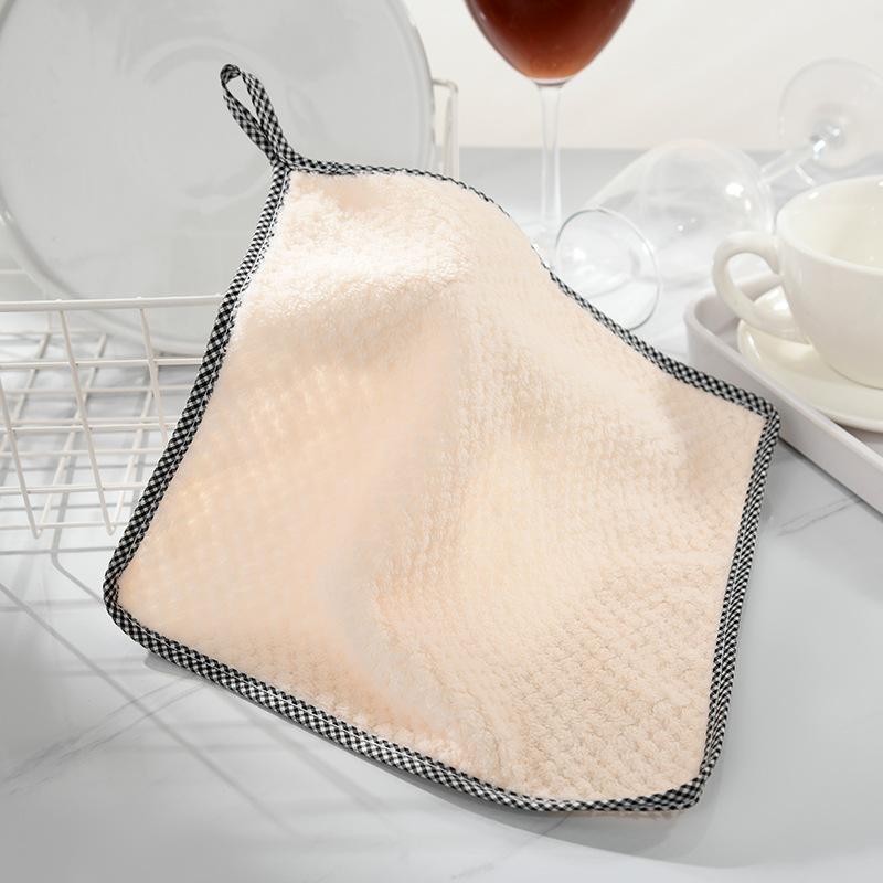 

Кухонные полотенца из бытовых суперабсорбирующих микрофибровых полотенец Кухонные полотенца для посуды Коралловые бархатные полотенца для мытья посуды Инструменты для чистки и протирания посуды бежевый