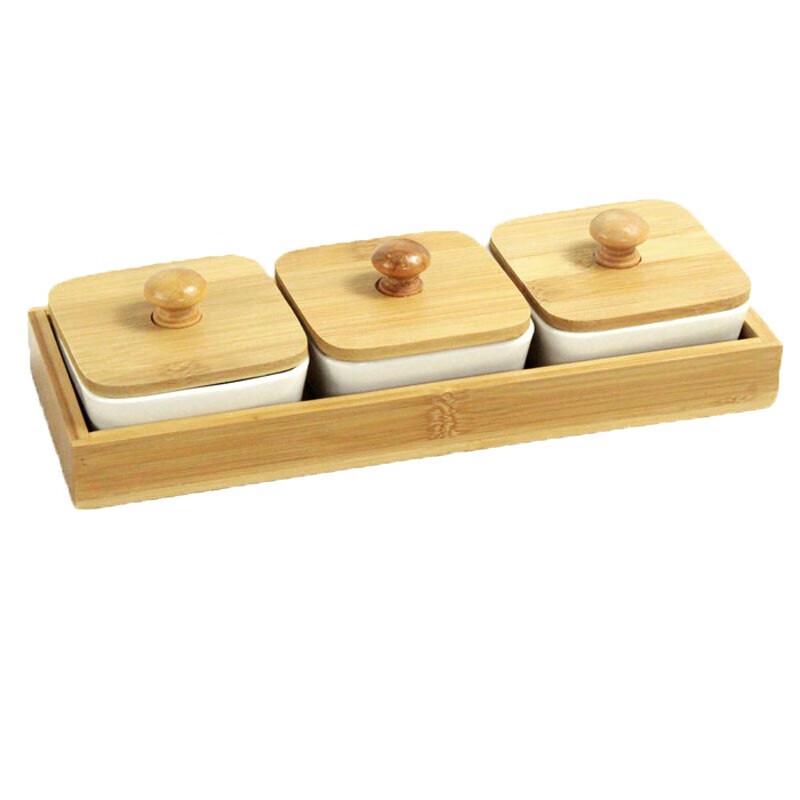 

Danshizhiyuan Ceramic Divided Snack Plate with Lid