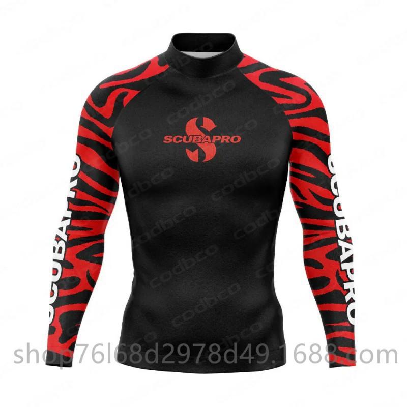 

SCUBA Surfing Suit Sunblock Snorkeling Swimsuit Long-sleeved Split Top Quick-drying Jellyfish High-neck Diving Men XXXL