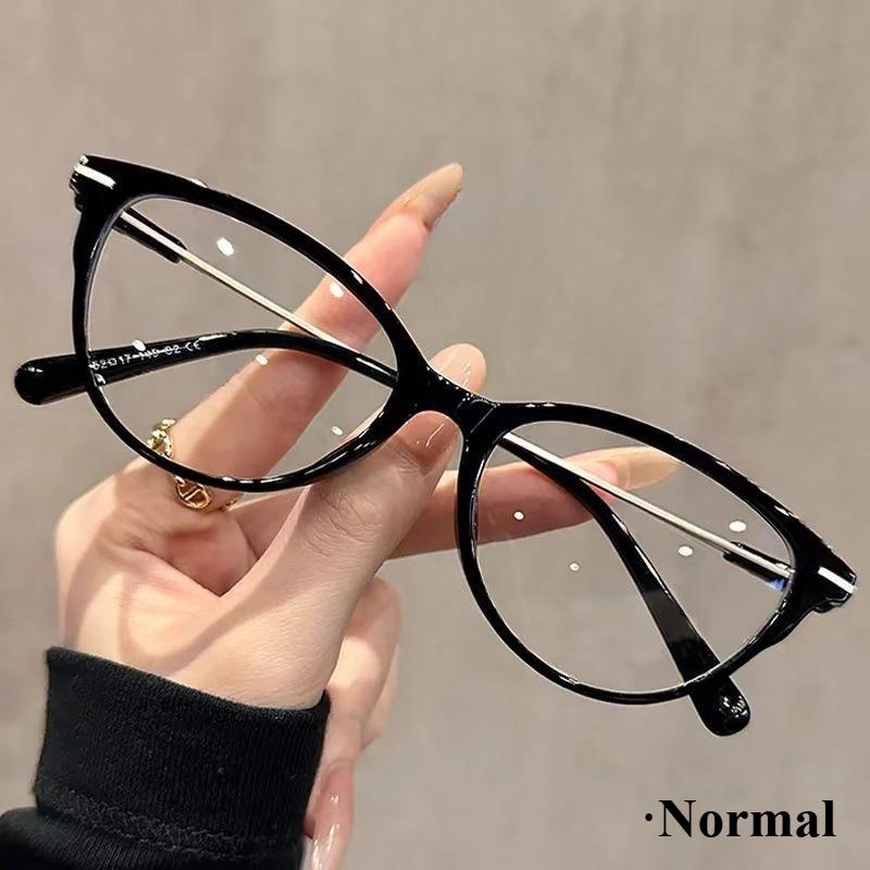 Large Framed Cat Eye Photochromic Reading Glasses for Women Men Anti Blue Light Eyewear 0To +4 0 Fashion Simple