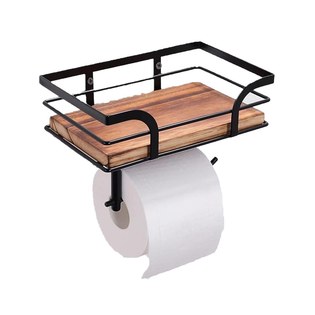 In-Stock Wall-Mounted Toilet Paper Holder for Bathroom & Hotel, Multi-Purpose Floating Shelf for Home Toilet, Roll Paper Storage