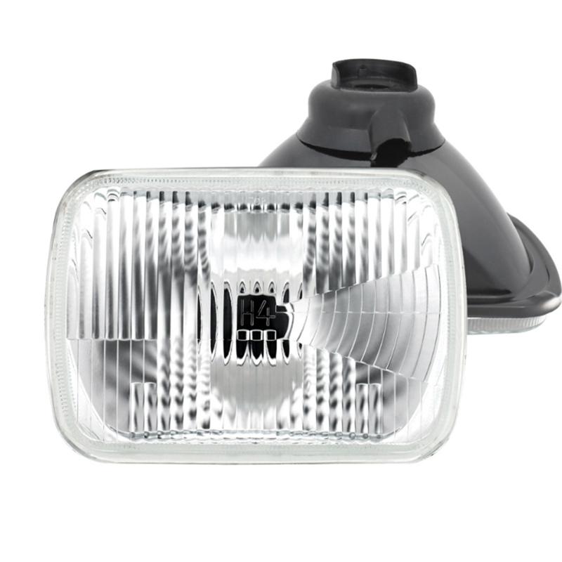 1 Paar 5x7 Zoll H4 Scheinwerfer-Kit Rechteckiger Scheinwerfer Halogenlampe für Nissan Navara Toyota Hiace Hilux 1978-2005 RHD