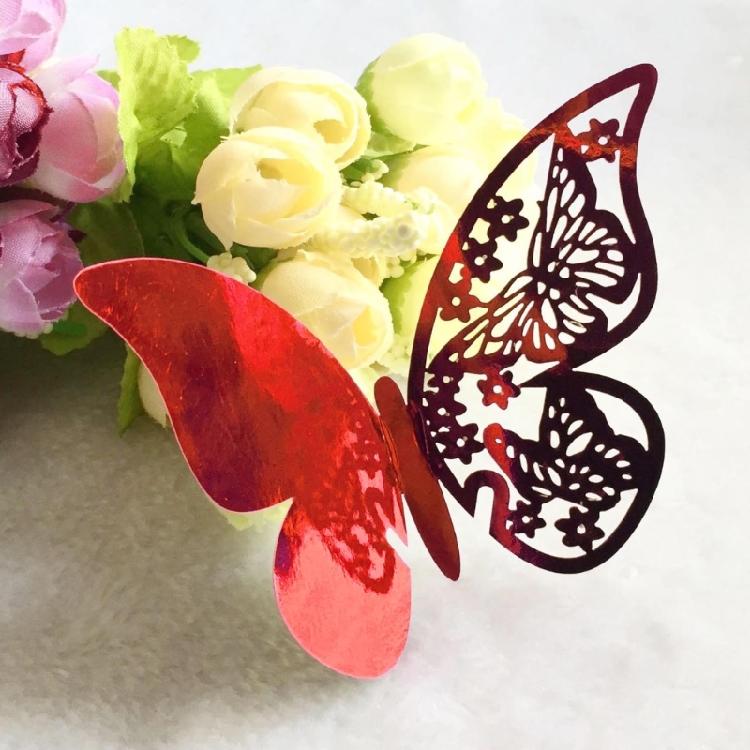 Place Card Butterfly 100pcs Name Wine Glass Cup Glass High Feet Cup Decoration