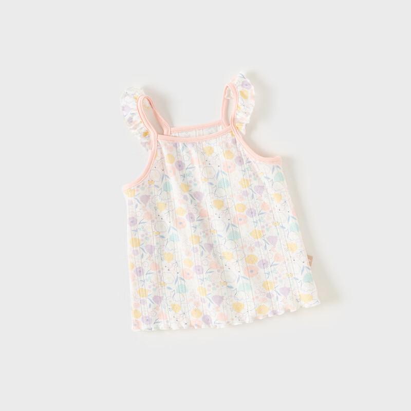 David Bella Girls' Floral Sleeveless Cotton Tank Top