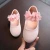 Neue einfarbige Mädchen Strass Schleife flache Schuhe Kinder Ballerinas Koreanischer Stil Lederschuhe Mädchen Tanzschuhe