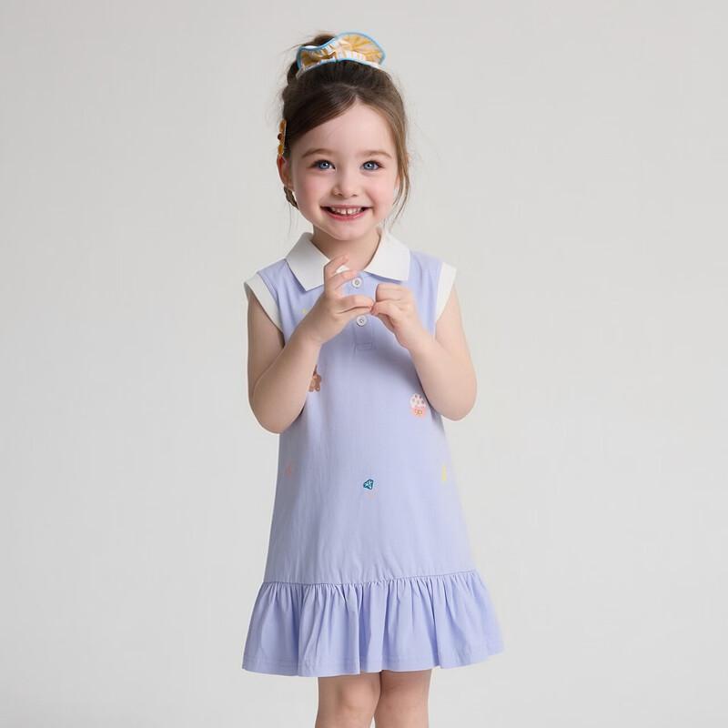 Desa Girls' 2026 Summer Printed Color-Block Dress