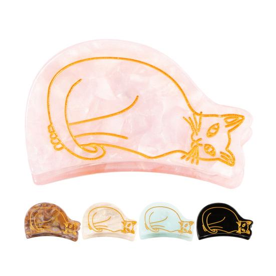 Haarkralle Cartoon-Katze Design Hinterkopf Haarspange Anti-Rutsch-Zähne Starker Halt Haifisch-Haarklammer Vielseitiges Haaraccessoire