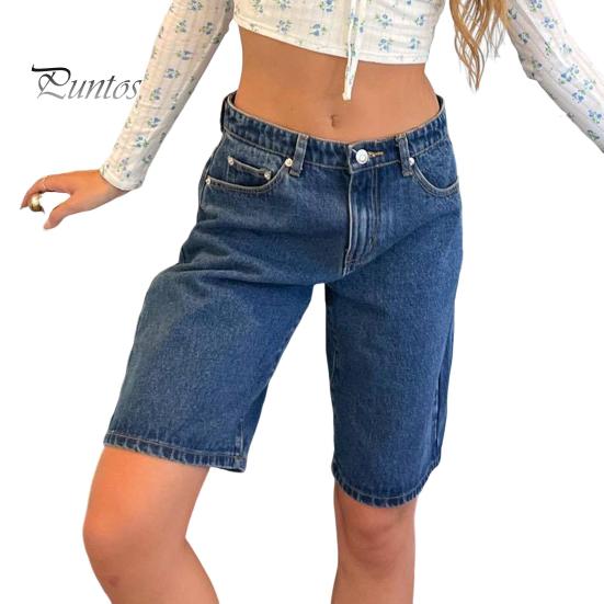 

Женские джинсовые шорты длиной до колена с карманами, мешковатые джинсовые шорты-бермуды со средней посадкой, прямые джинсы, короткие брюки S