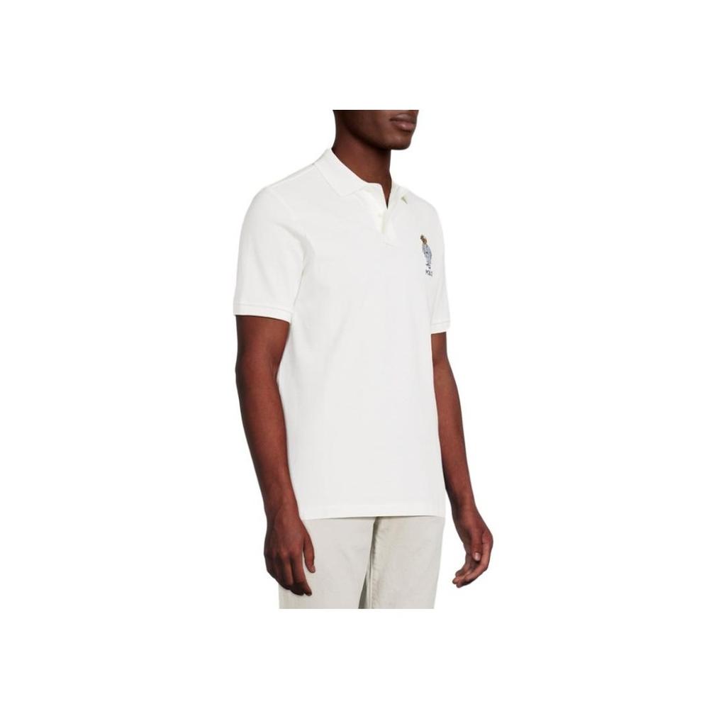 Polo Ralph Lauren Patterned Mesh Short Sleeve Polo Shirt Men tops White 710967444-001