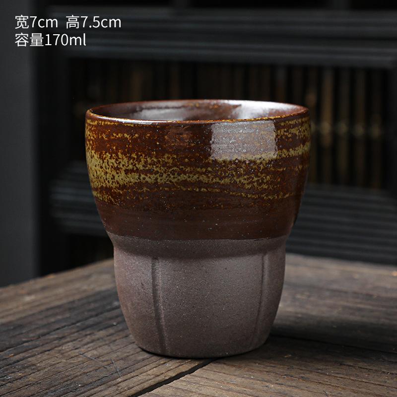 Retro Small Tea Cups 150ml Iron Color Coarse Ceramic Coffee Mugs