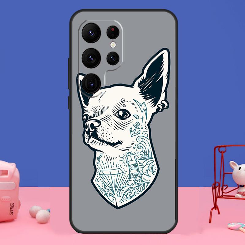 Cartoon Chihuahua Hund Hülle Für Samsung Galaxy S24 S23 S22 S21 S20 FE Ultra Plus S8 S9 S10 Note 10 20 Ultra Hülle