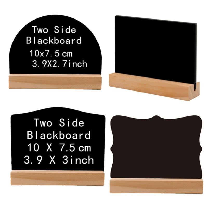 10Pcs Small Chalkboards with Wood Stand Double Sided Message Board Sign Table Number Food Sign for Wedding Party