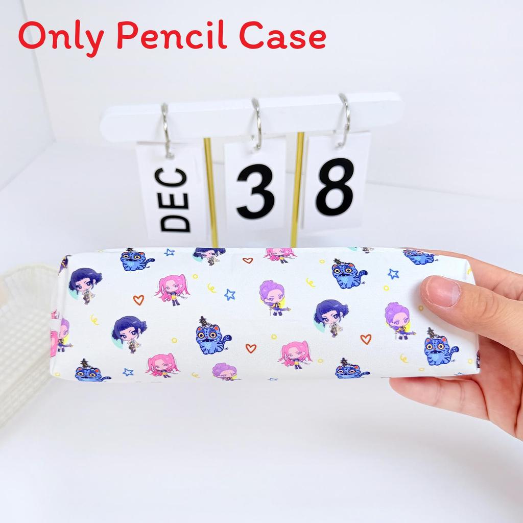 Kpop Demon Hunters Pen Case Large Capacity Pu Storage Bag For Students And Office Use