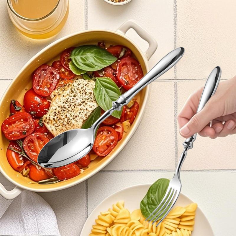 Silverware Set 4X Flatware Utensils Stainless Steel Eating Tableware Set Include Steak Cutter Fork And Spoon For Restaurant