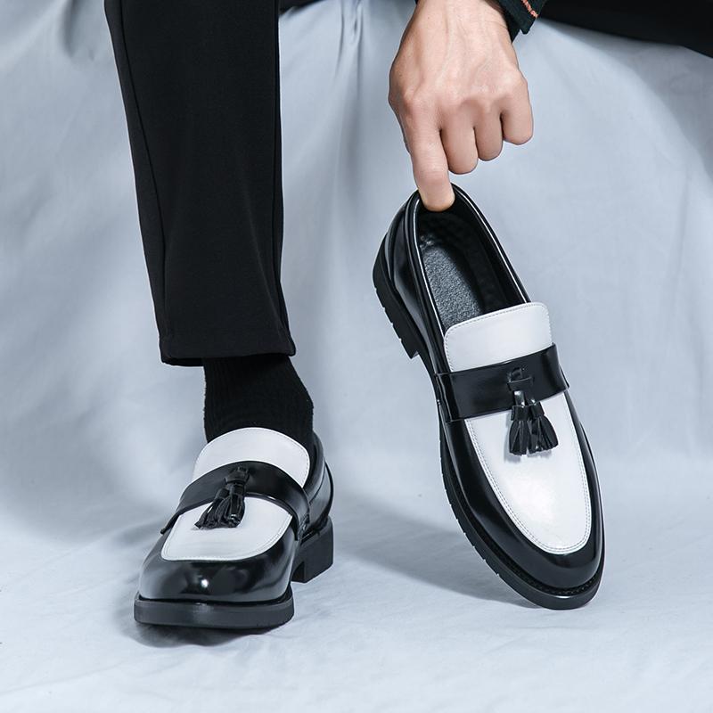 Fashion 2025 Men's High Quality Leather Slip-on Formal Oxfords Footwear Loafers Driving Party Dating Business Work Shoes Tassel Loafers