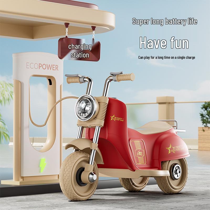 Rechargeable Kids' Electric Tricycle - Remote Control Ride-On Motorcycle for Boys & Girls.