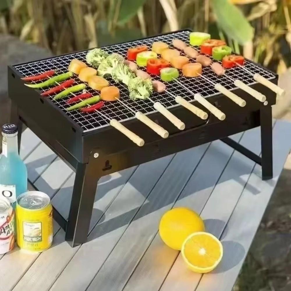 Space-saving BBQ Stove Small Grill Rack Barbecue Tool Camping Folding Carbon Grill Outdoor Cooking