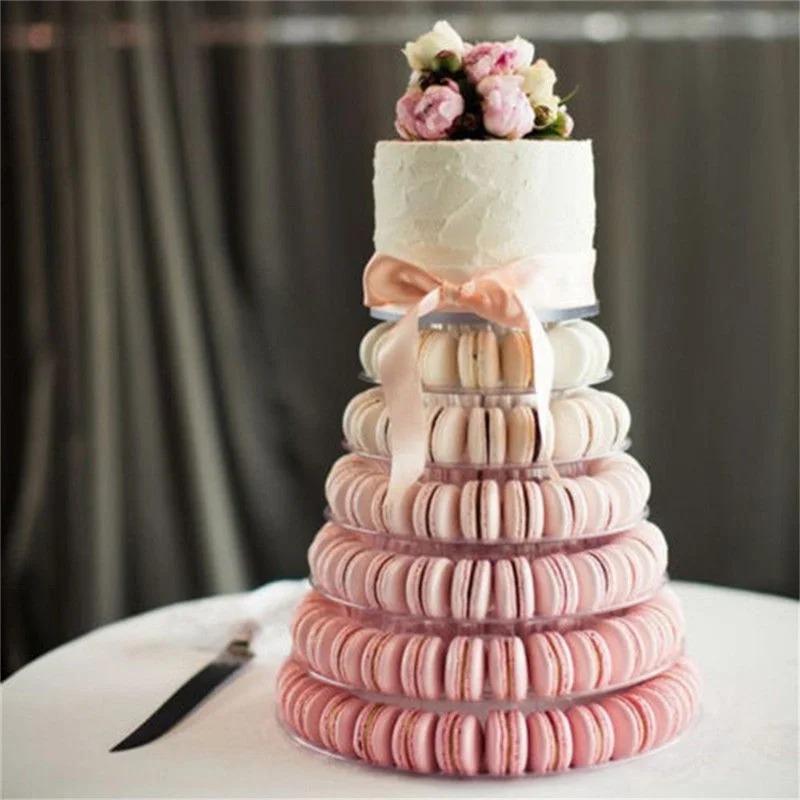 6-Tiers Cake Display Stand Cupcake Tower Rack Cake Stands PVC Tray For Wedding Birthday Cake Decorating Tools Bakeware