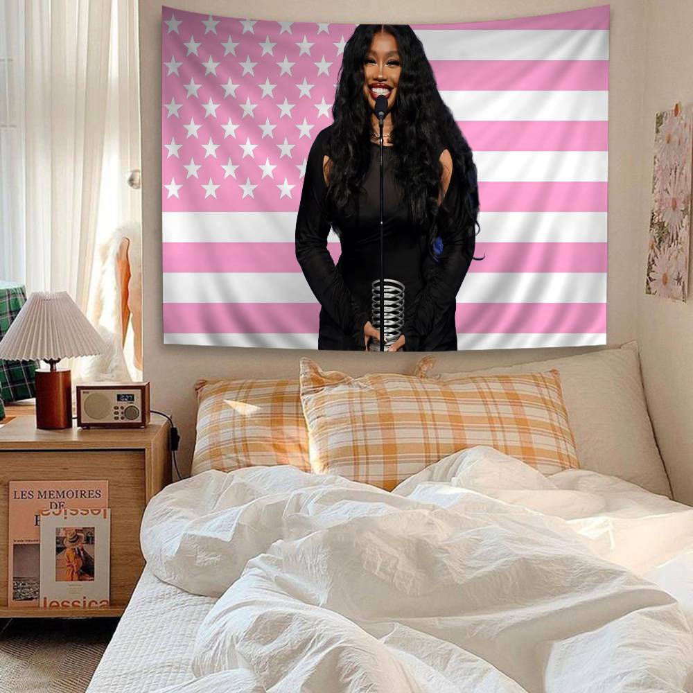 Singer Sza American Tapestry Art Printing Japanese Wall Tapestry Anime Wall Hanging Home Decor