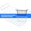 Pack of 2 Sturdy Freezer Baskets Metal Wire Storage Organizers For Refrigerator Fridge With Ventilated Designs