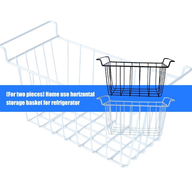 Pack of 2 Sturdy Freezer Baskets Metal Wire Storage Organizers For Refrigerator Fridge With Ventilated Designs