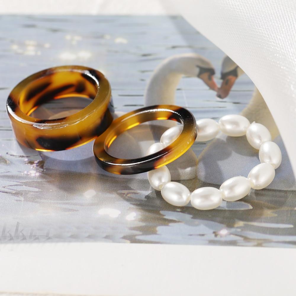 iF ME 3 Stück Retro-Yin-Yang-Perlenringe, natürliche Süßwasser-geometrische Ringe für Frauen, kontinuierlicher Kreis, minimalistischer Ring