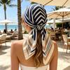 New Striped Women Square Scarf Thin Soft Satin Silk Feeling Small Shawl Boho Sunscreen Headscarf For Women