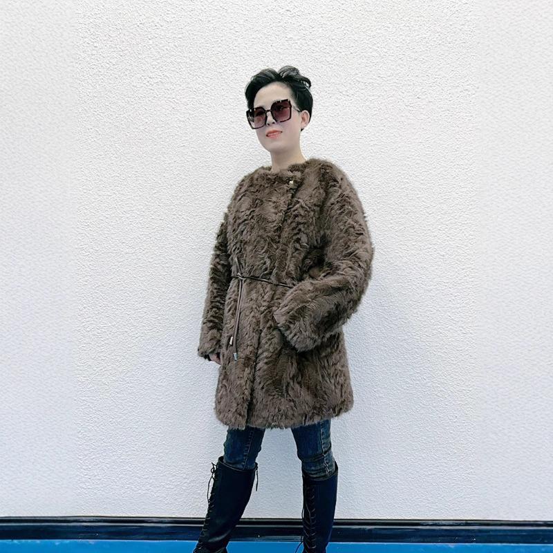 

Меховое пальто женское зимнее новая мода универсальное защита окружающей среды средней длины пальто Мао Мао L (65 kg - 75 kg) темно-коричневого