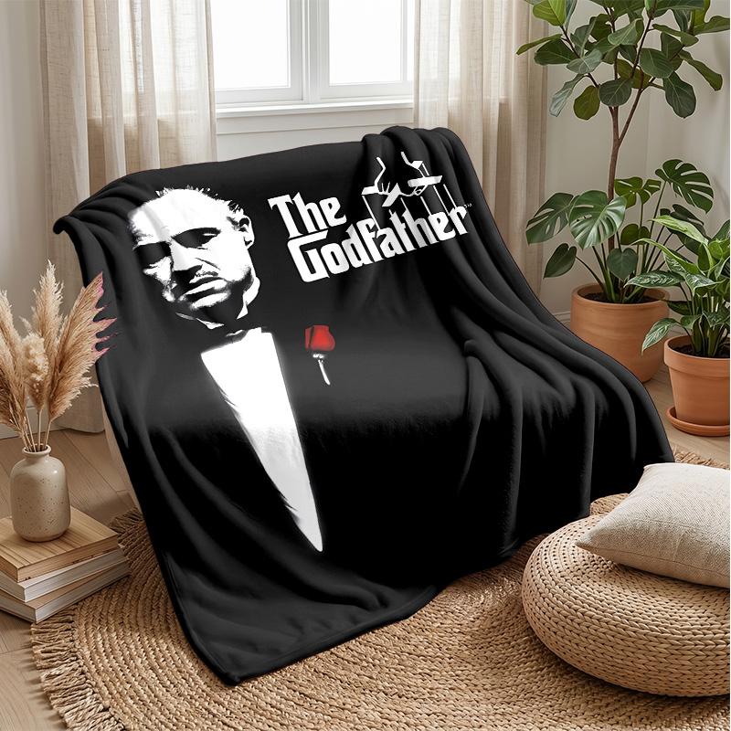 The GodfatherPrinted Flannel Blanket Cozy Skin-Friendly Warm Throw for Couch Bed Indoor Daily Use