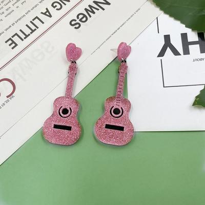 European and American Fashion Retro Long Guitar Earrings, Hot Selling Earrings At the European and American Classical Chic Music Festival