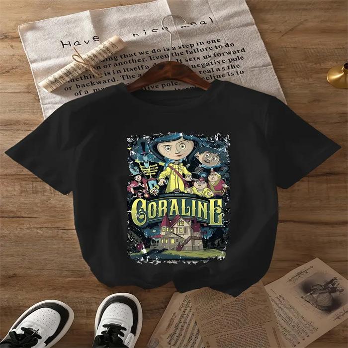 Letní top s kulatým výstřihem a potiskem Módní Ležérní Roztomilá dámská trička z čisté bavlny s krátkým rukávem