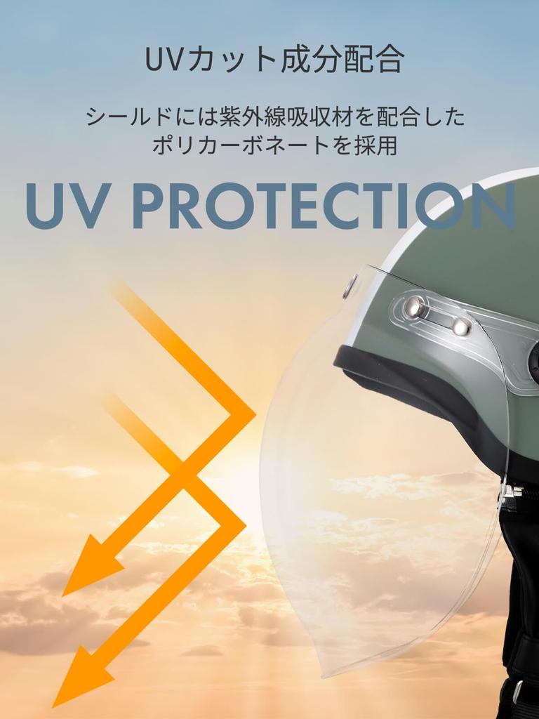 ISHINO SHOKAI Motorcycle Helmet with Half Fits up to Free Size Matte Ishino Shokai Shield, LBJ06, ISN21101, 125cc, (approximately 57-60cm),
