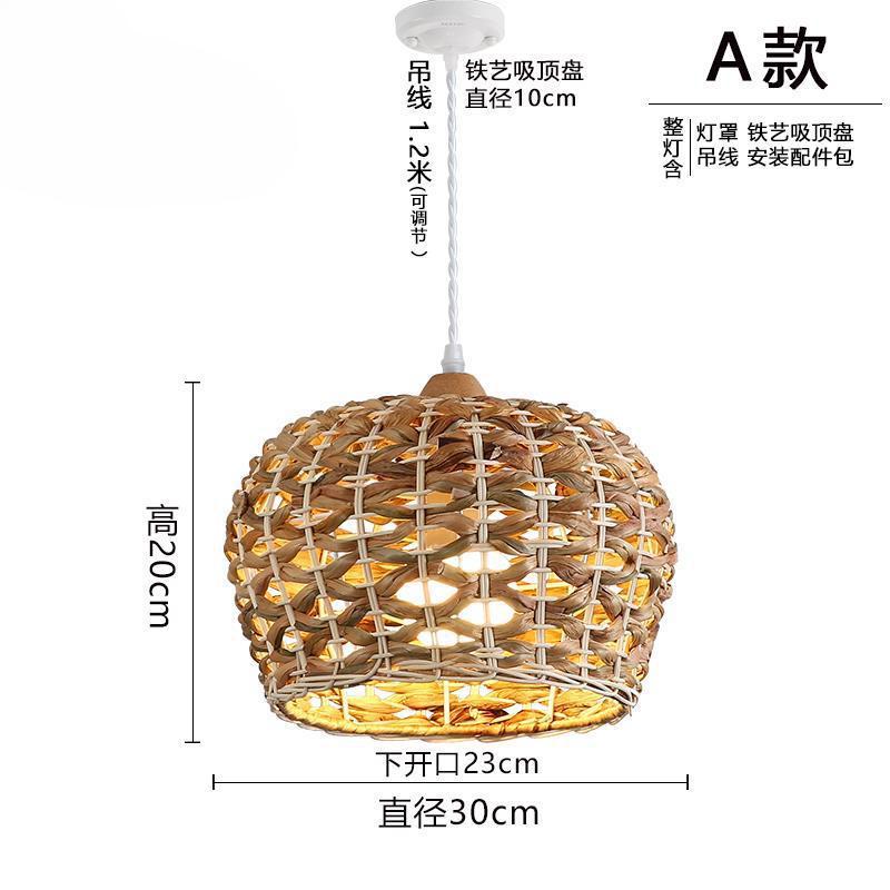 Wabi Sabi Japan Pendant Lights Shop Bar Table Rattan Hanging Lamps Living Room Restaurant Chandelier Room Decor Lustre LED