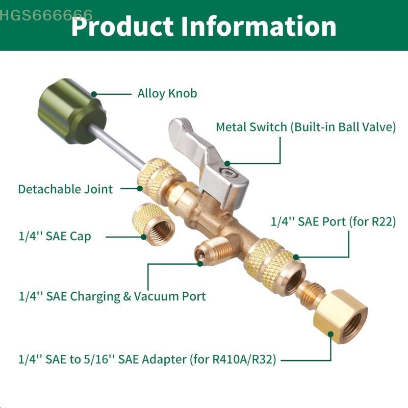 Air Conditioner Repair Tool Low Refrigerant Leakage Enhance AC Performance With HS1430 Valve Core Wrench
