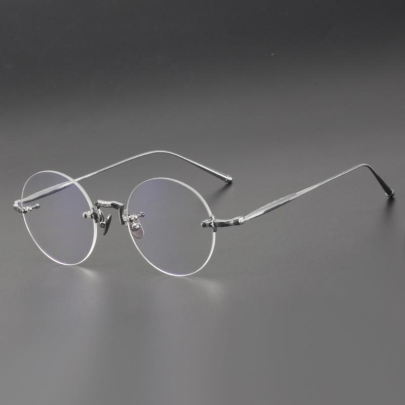Fashionable Retro Japanese-Style Pure Titanium Eyeglasses Frame