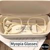 Fashion Women Hd Lens Myopia Glasses Anti-Blue Light Near-Sight Eyeglasses Unisex Eye Protection Computer Glasses 0 To -4.0