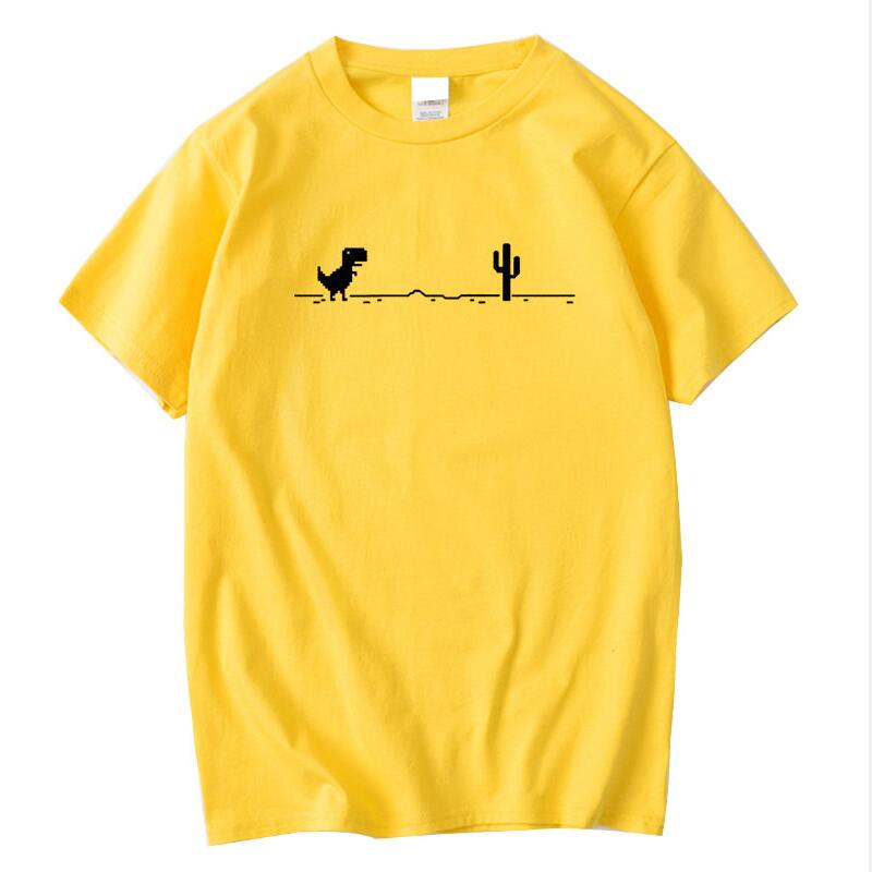 Summer Mens High Quality 100 Cotton Funny Dinosaur Print T Shirt Loose Oneck Men Tshirt Short Sleeve Tshirt Male Tees Tops