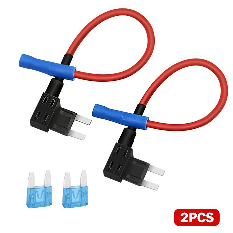 2Pcs 12V Fuse Holder Add-A-Circuit Tap Adapter Micro2 Mini Small Standard Atm Auto Fuse With