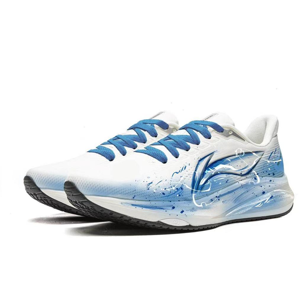 Li Ning Red Hare 9 Jacquard Traspirante Rimbalzante Basse Scarpe da Corsa Suola in Gomma TUFF RB Donna Blu Bianco ARPW004-8(Team60-)