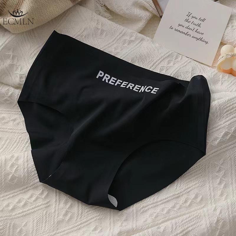 Large Size Women's Maillard Ice Silk Underwear Panties Summer Girls Cotton Crotch Mid-waist High Elastic Womens Underwear Briefs Knickers