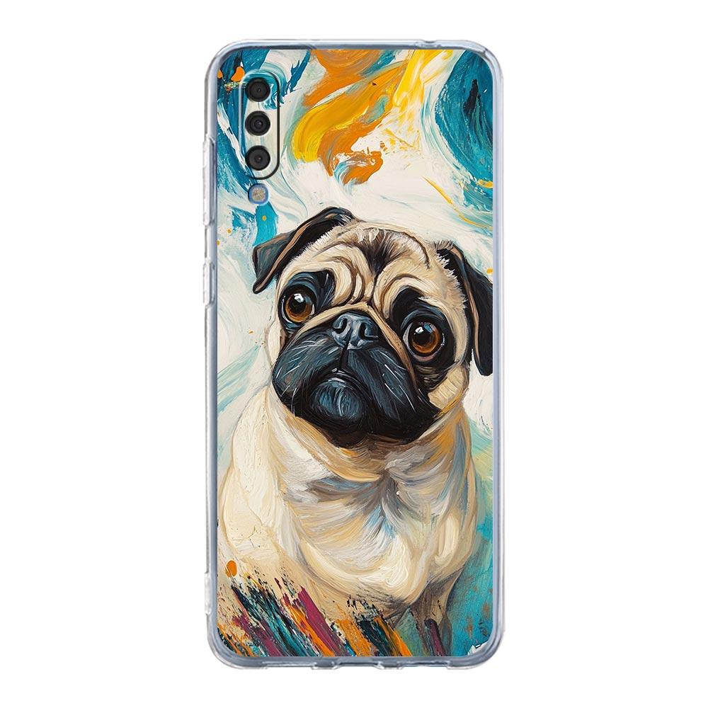 Phone Case For Samsung A56 A36 A26 A16 A14 A12 A22 A32 5G A34 A42 A52 A54 A50 A70 A40 A20S A04S A06 Cover Animal Pug close up