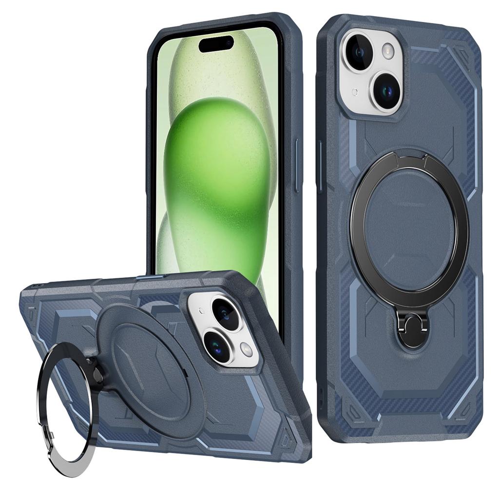For iPhone 15 Case Compatible with MagSafe Kickstand TPU+PC Phone Cover