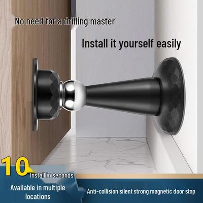 Magnetický dveřní zarážka bez vrtání s protikolizním silikonovým nárazníkem pro koupelnu a ložnici