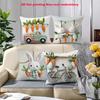 Easter Bunny Carrot Egg Pillow 2D Flat Printing Polyester pillowcase, sofa decorative cushion cov Headboard Pillow
